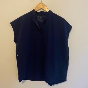 FIGS Navy Rafaela Oversized Scrub Top- size M